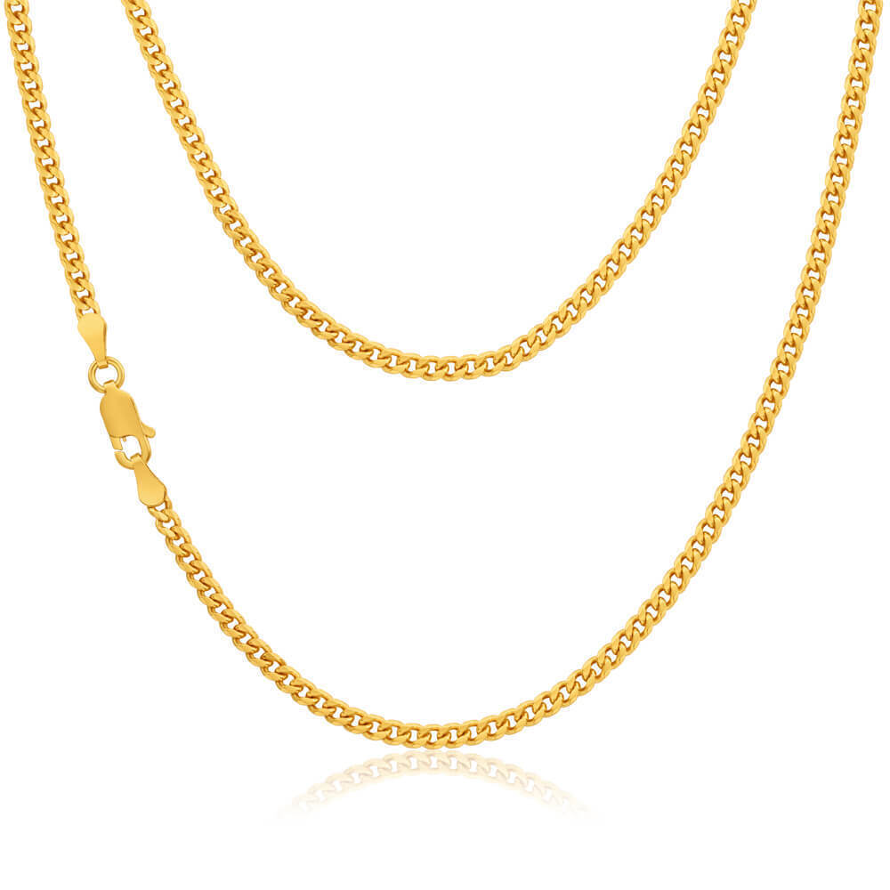 9ct solid Gold Close Curb Chain for Men 24 inch 13 grams Newbury's