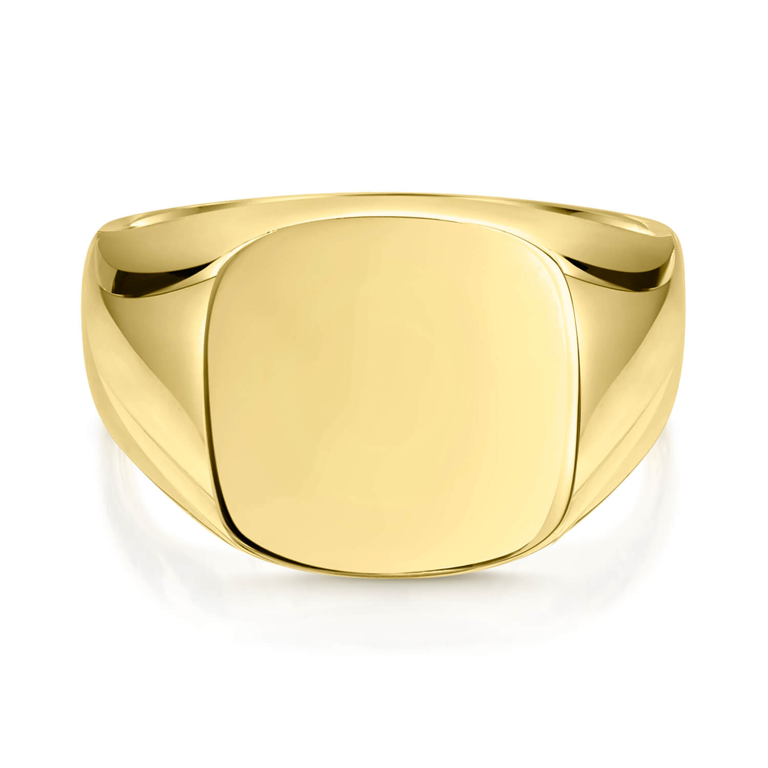 18ct Gold 14mm Cushion Signet Ring for Men 22 grams Newbury's