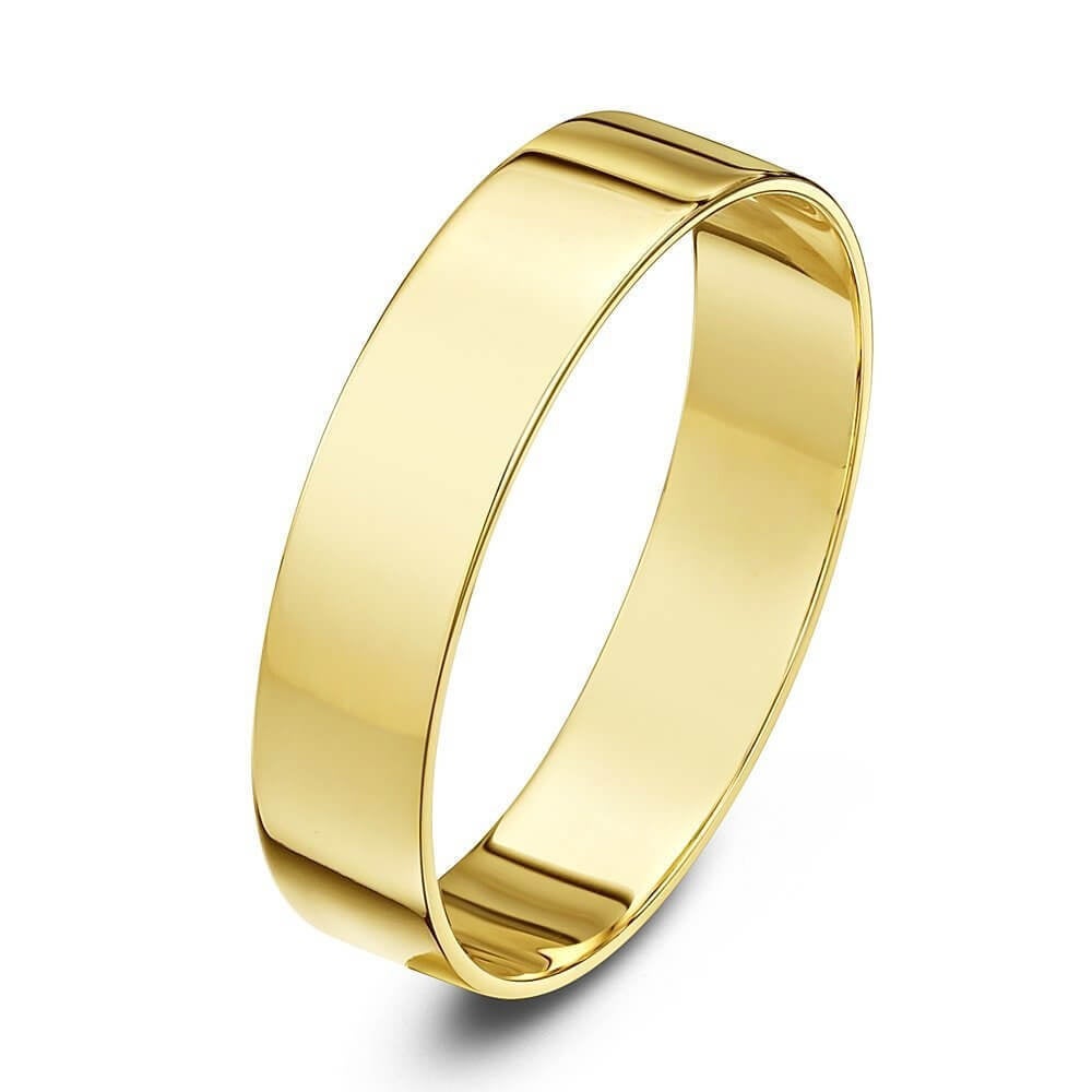 Solid 9ct Gold 8mm Wide Flat Bangle for Women Newbury's