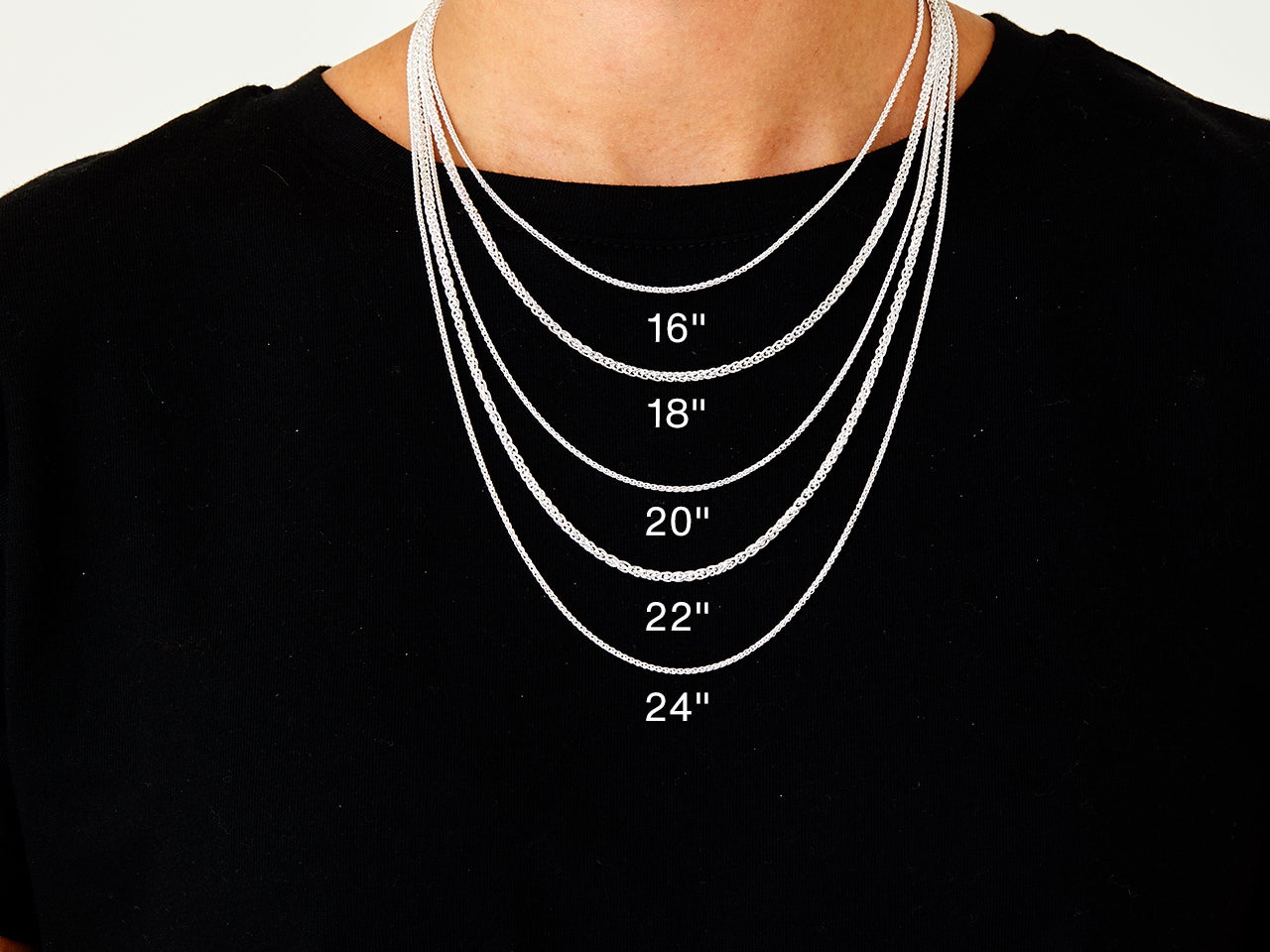 20 Inch Womens Necklace Chain Sizes Women's Sterling Silver