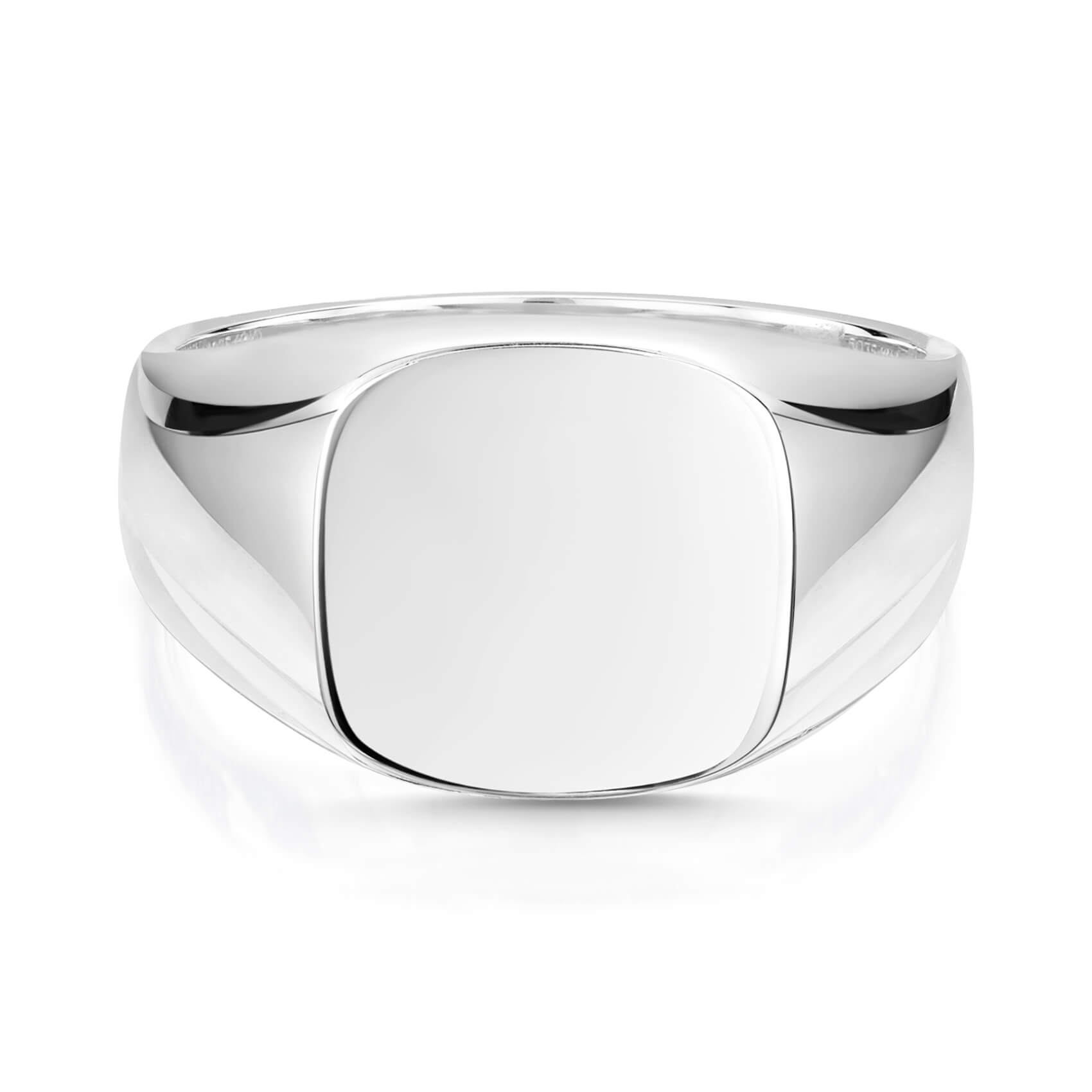Men's heavy Sterling Silver 12mm Cushion Signet Ring grams