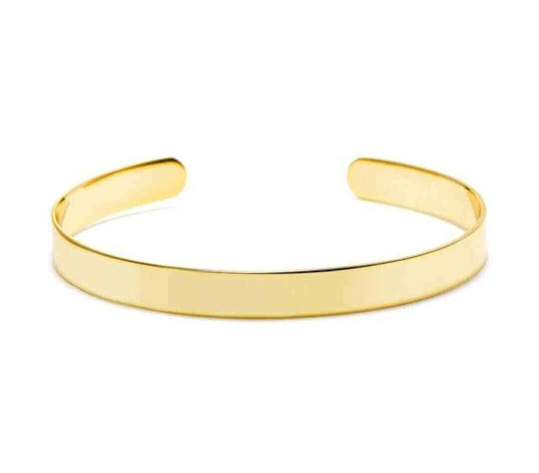 Solid 9ct Gold heavy 6mm Open Cuff Bangle for Women NEWBURY'S