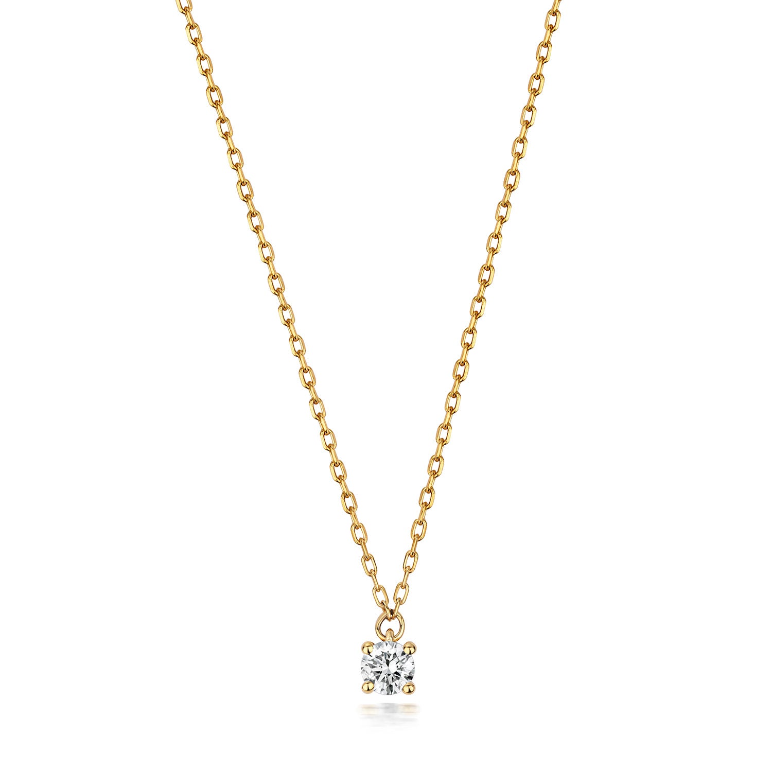 Solitaire diamond on sale necklace gold
