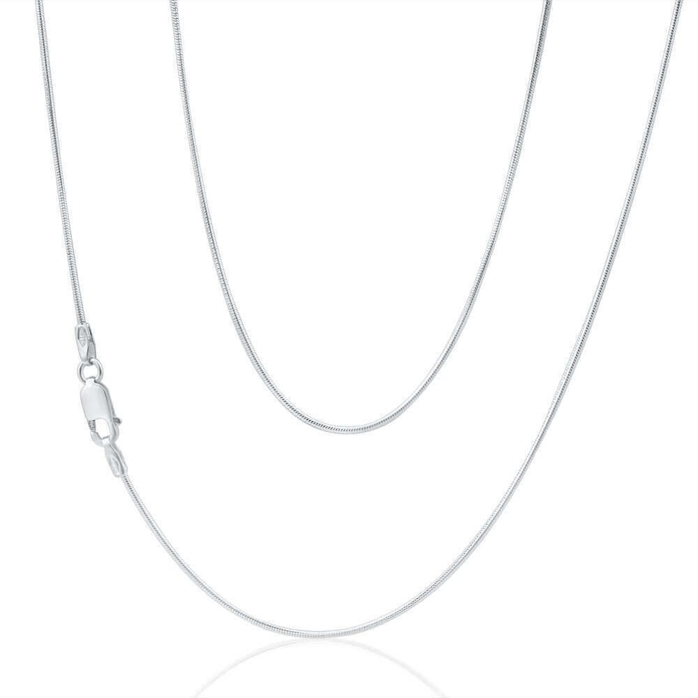 9ct White Gold Snake Chain Necklace 16 inch NEWBURY S