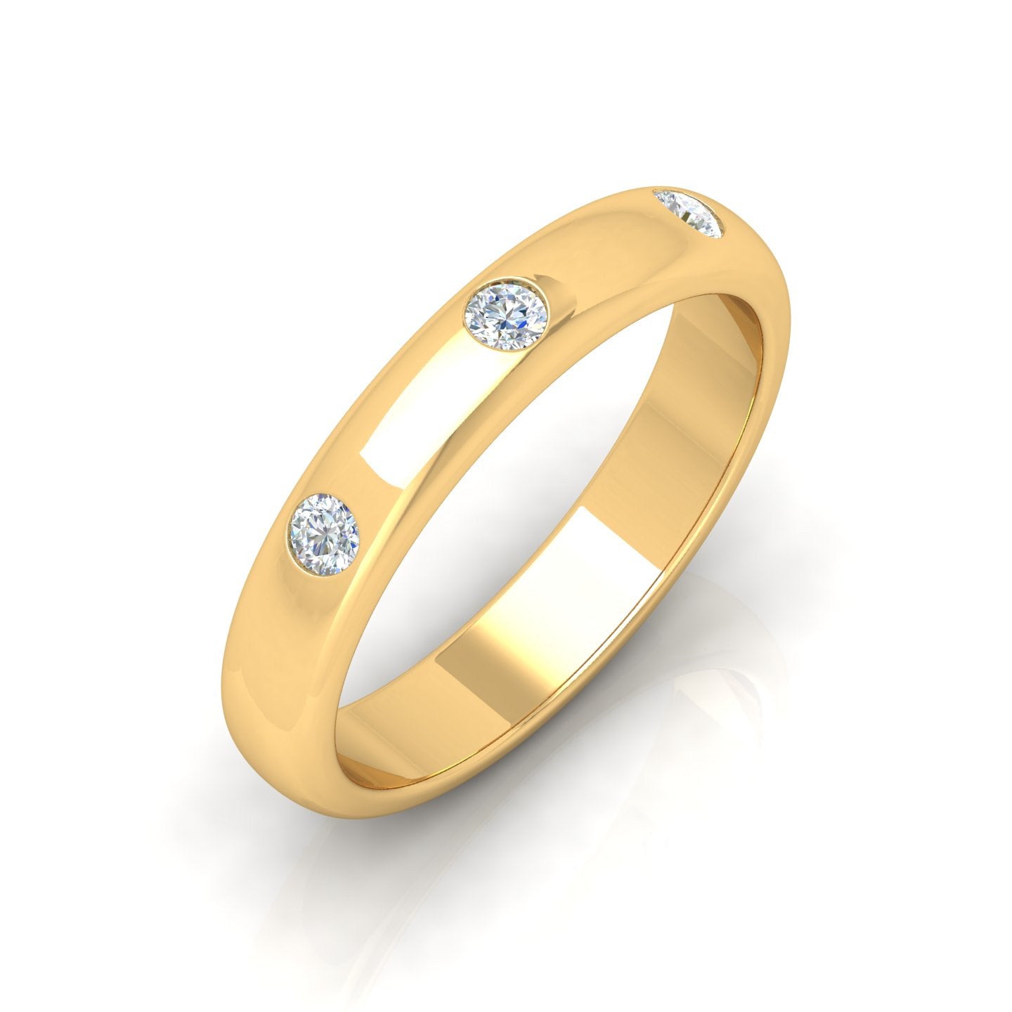 Women s 18ct Yellow Gold 3 Round Diamond Wedding Ring NEWBURY S