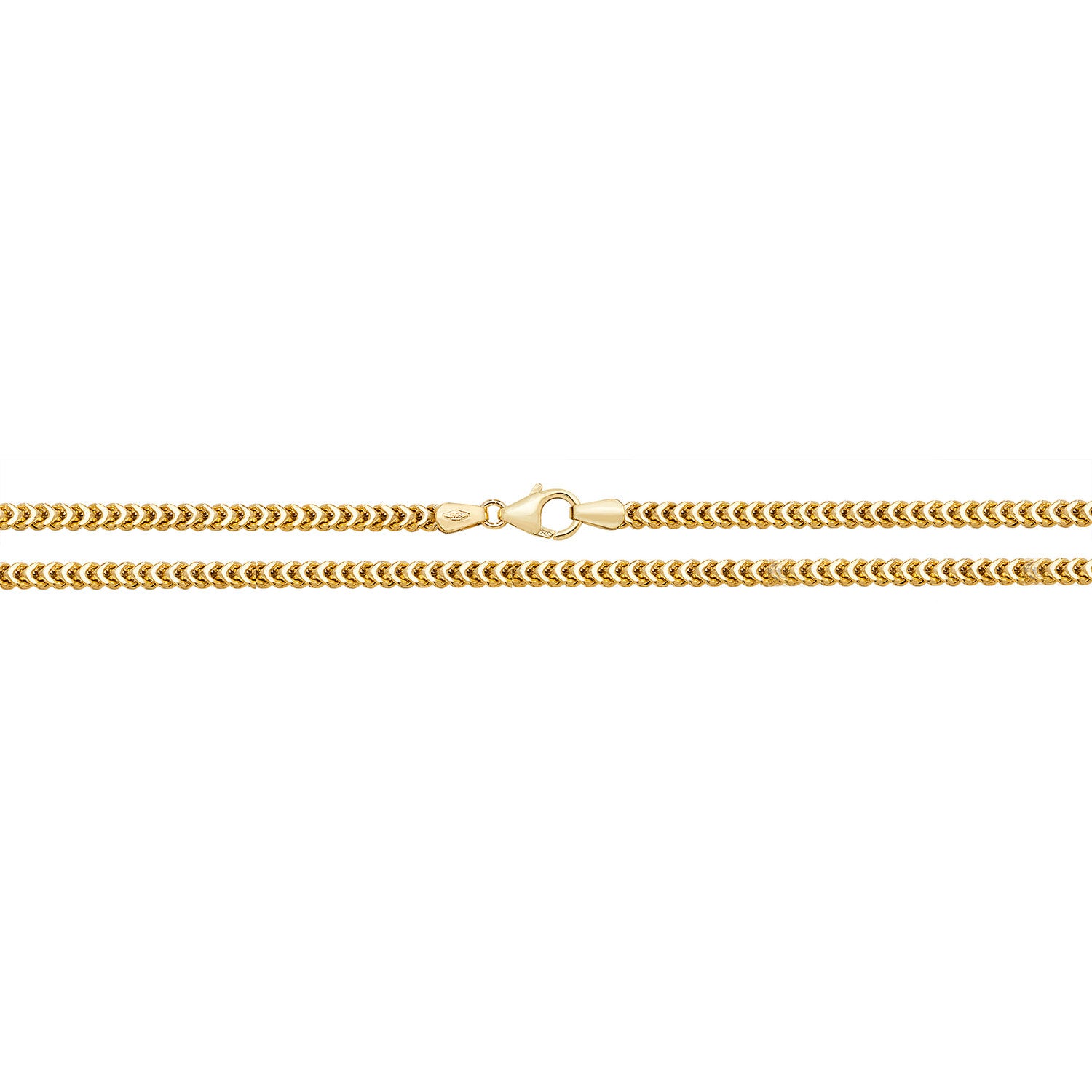 Solid 9ct Yellow Gold 3mm Square Franco Chain 22 inch NEWBURY S