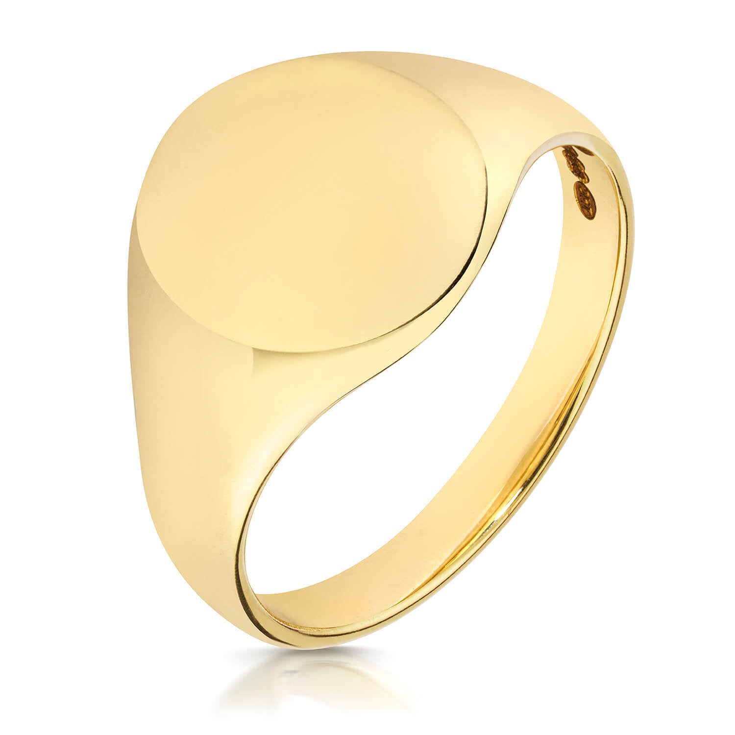 9ct Gold 14mm Oval Signet Ring for Men 5 grams