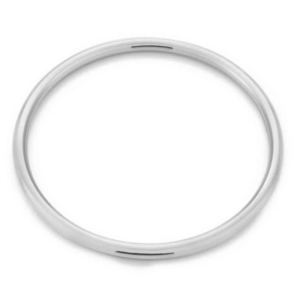 Bangle Real 18K White Gold Filled Solid Statement Ladies XL Sz