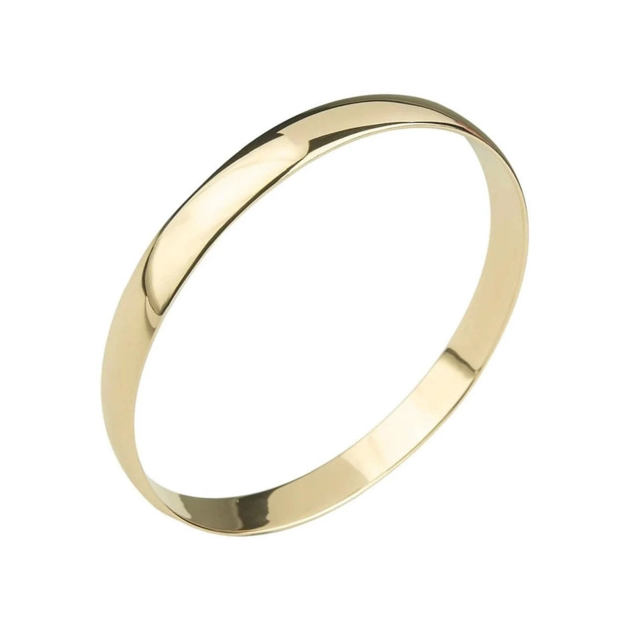 9ct solid Gold 6mm D shape Bangle for Women NEWBURY S