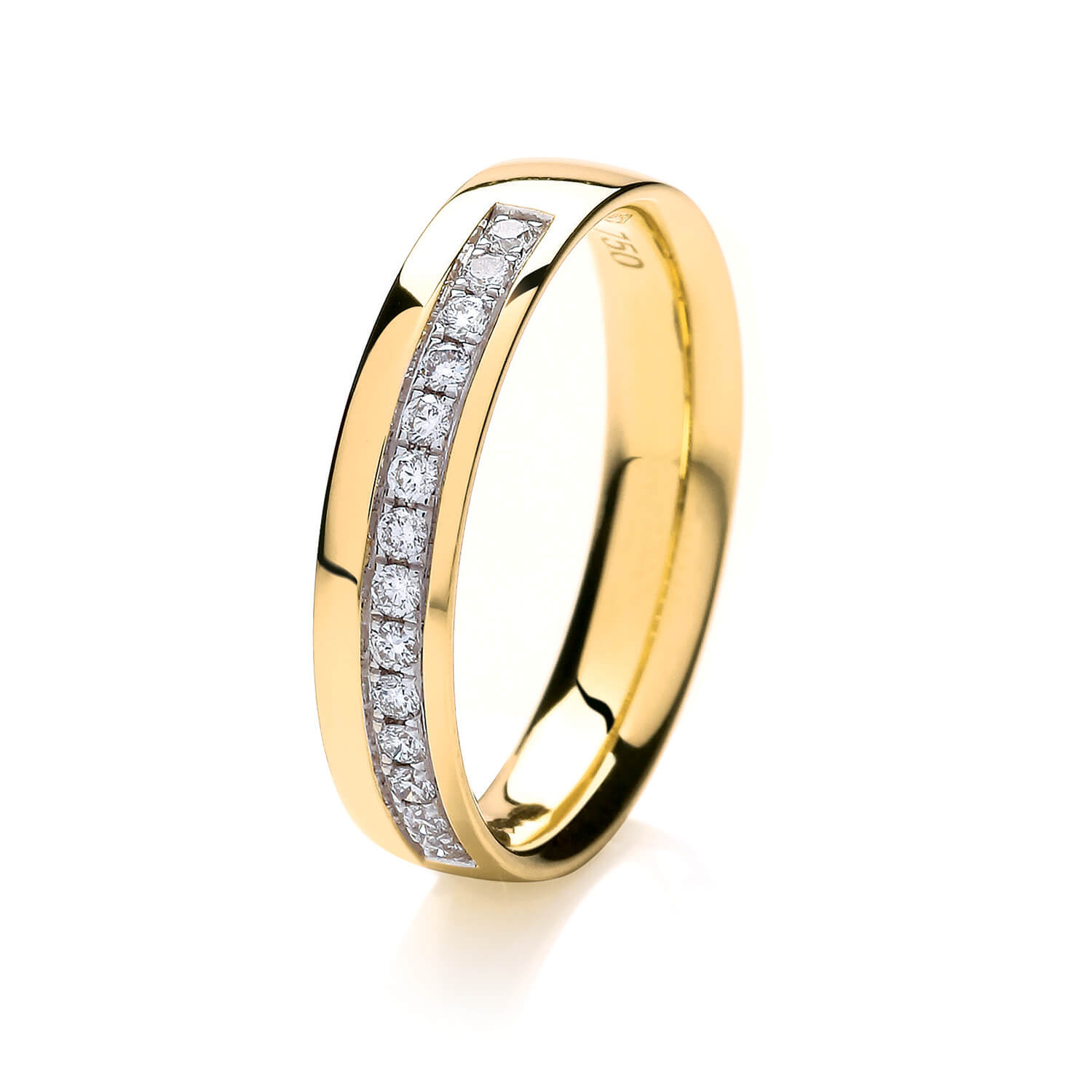 Women s 18ct Gold 4mm Diamond Wedding Ring NEWBURY S