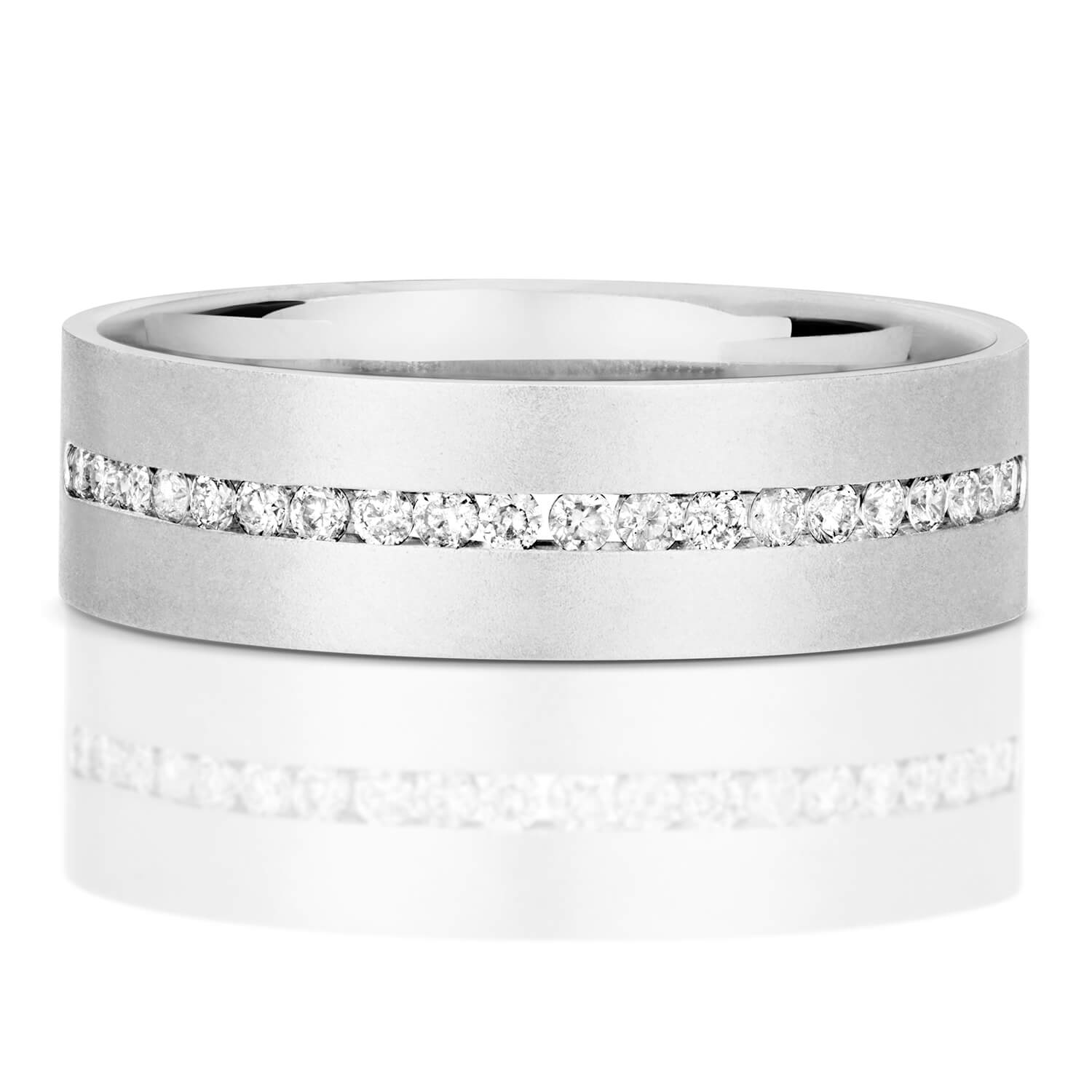Mens white gold clearance diamond wedding bands