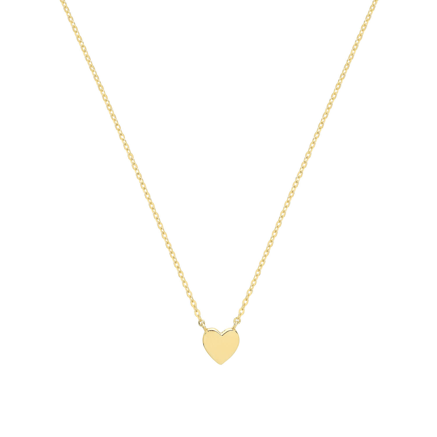 Gold flat heart clearance necklace