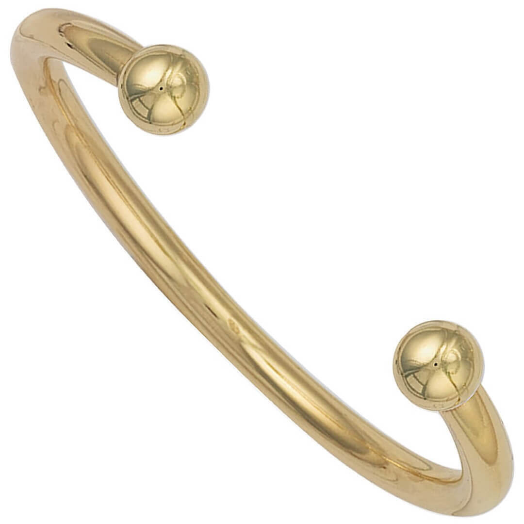 Men s 9ct solid Yellow Gold 4mm Round Torque Bangle