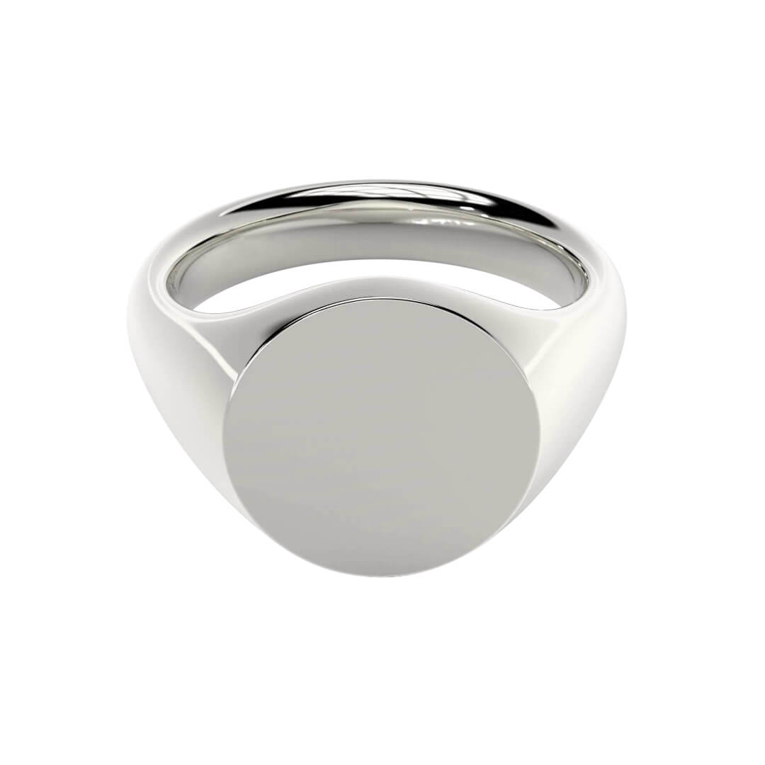 Men s heavy Sterling Silver 15mm Round Signet Ring 10 grams