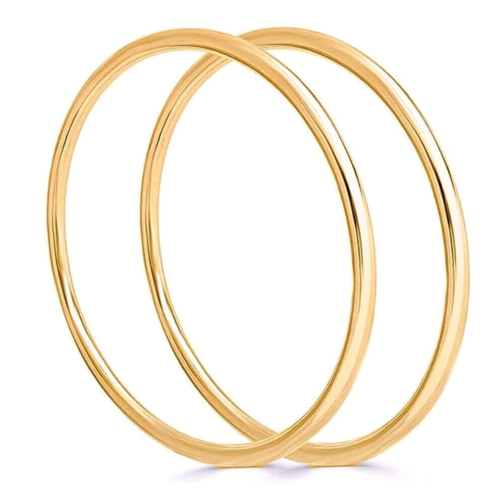 Solid gold round bangle best sale