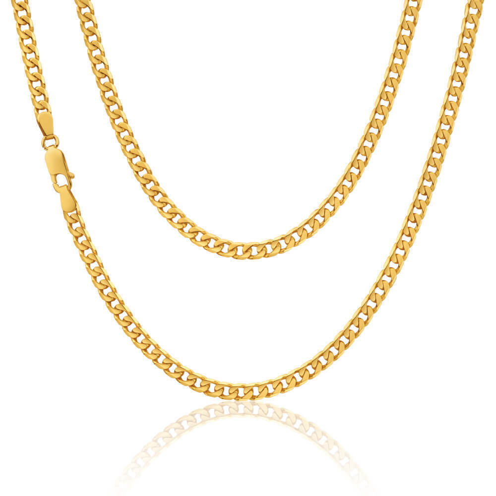 Mens 20 inch gold clearance curb chain