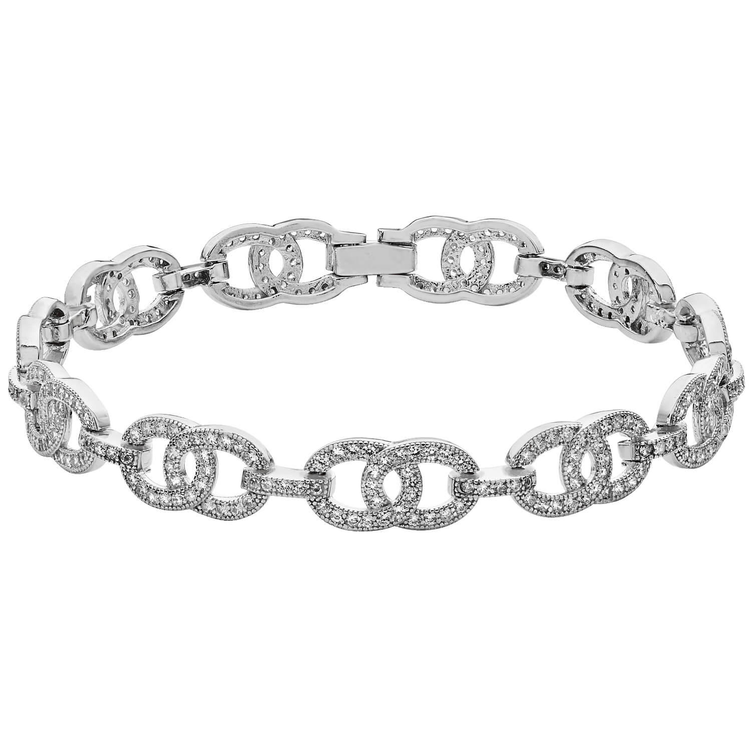 Sterling Silver CZ Fancy Bracelet for Women NEWBURY S