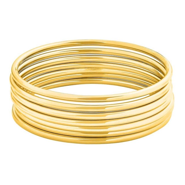 Solid gold bangle set on sale