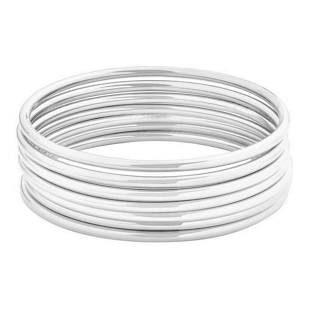 Solid silver round bangle outlet