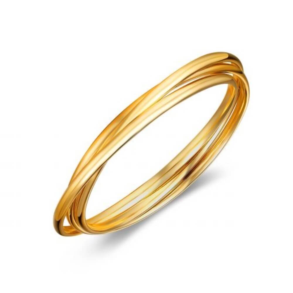 Solid gold online bangle set